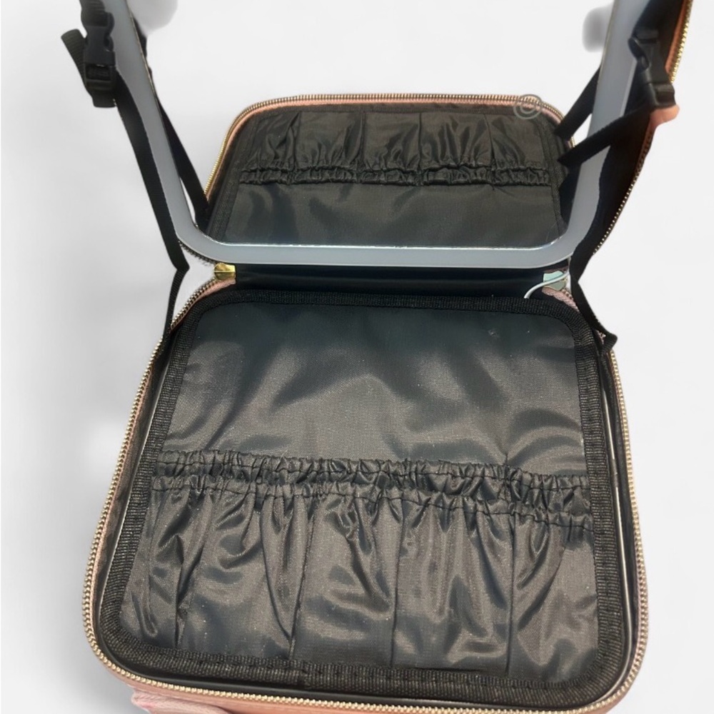 Black and Pink Makeup Case with Mirror